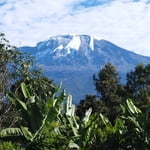 Mount Kilimanjaro view from Moshi Town, base camp for climbing Mount Kilimanjaro
