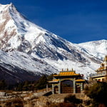 View of Mt. Manaslu from Lho Village