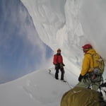 on the Сentral Couloir of a Northern Wall, Mount Kitchener (3 505 m / 11 499 ft)