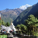 stupa with mountain view 
