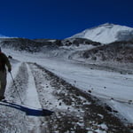 Trekking up to high camp Ojos