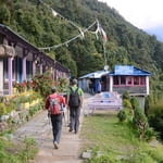 Walking through a lodge at Sinuwa
