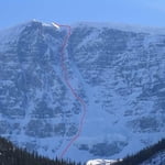 on the Сentral Couloir of a Northern Wall, Mount Kitchener (3 505 m / 11 499 ft)