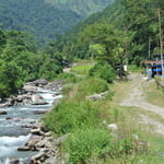 Walking through Burundi Khola in Ghorepani Poon Hill Trek