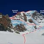 Linda Glacier Route as it looks from the Grand Plateau