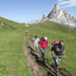 Trekking in the Dolomites on the high trail
