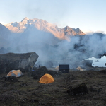 Camping before conquering Sele la pass near the pong