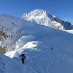 Ski tour to the top of Cima Roma