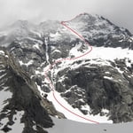 North West ridge, Alps