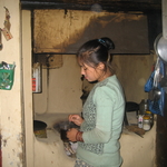 Lady own's tea house at Tatopani