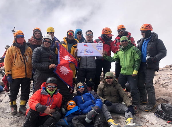 Nepali climbers scale Mt Aconcagua promoting Visit Nepal 2020