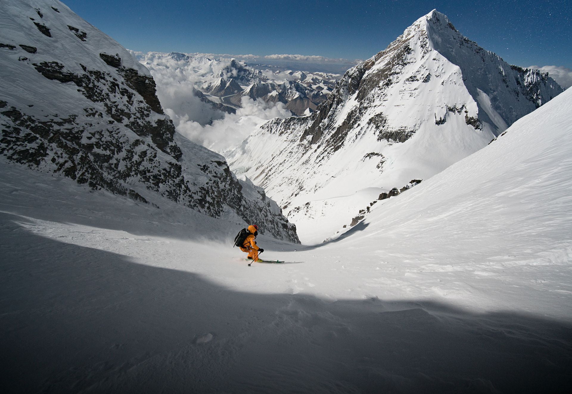 Never-Seen Images from the First Ski Descent of Lhotse