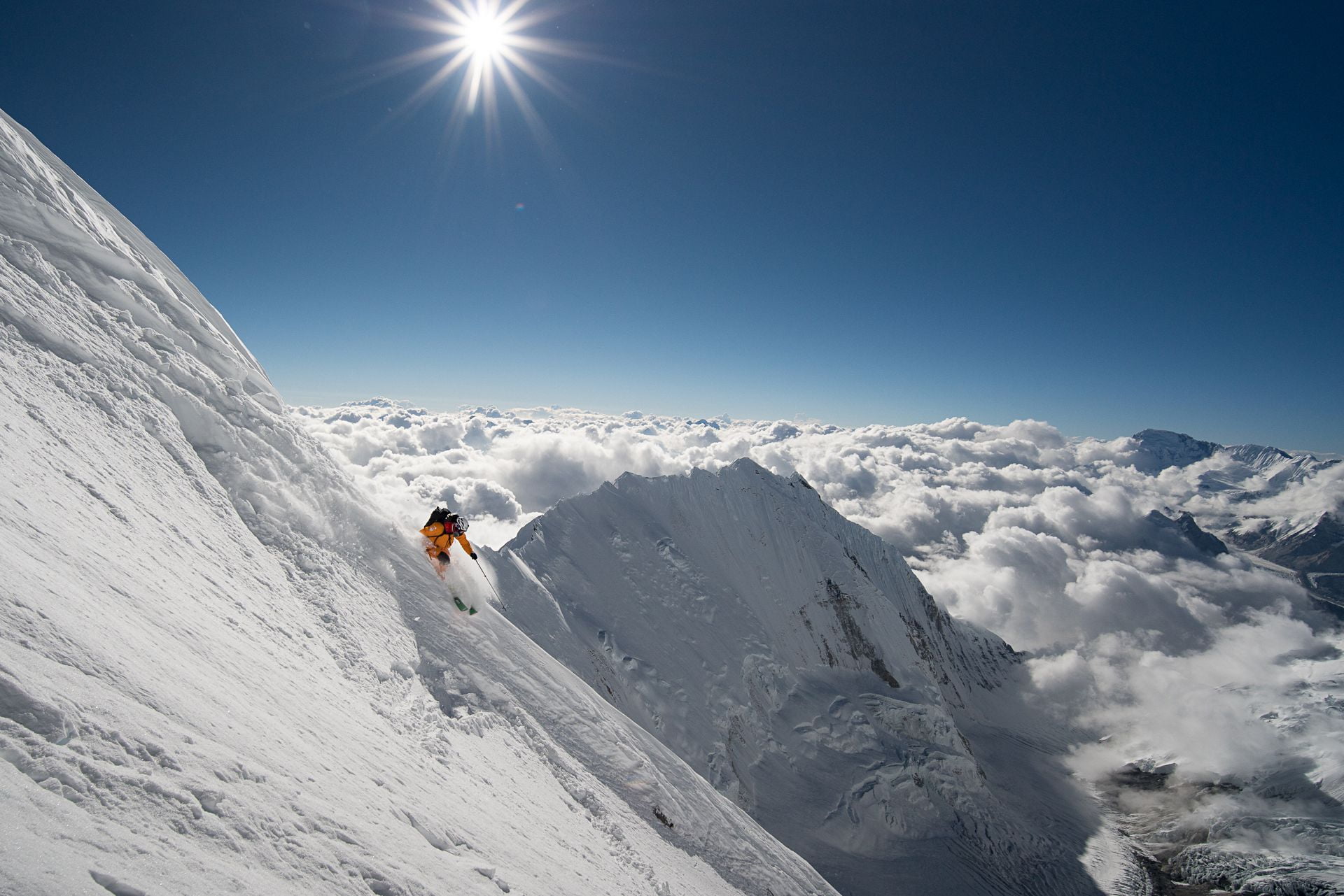 Never-Seen Images from the First Ski Descent of Lhotse