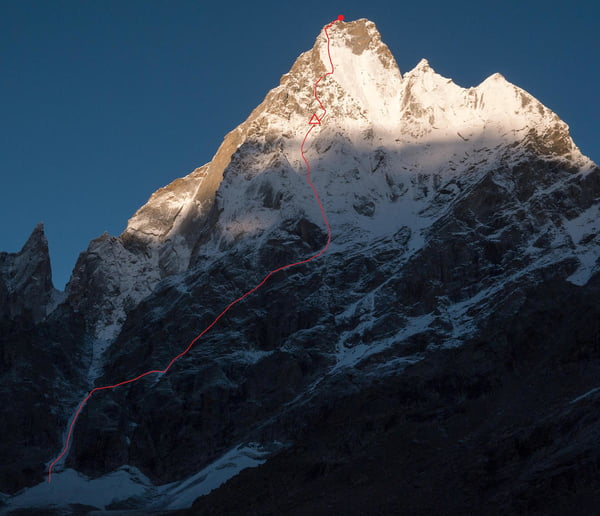 Japanese climbers complete a new route on Cerro Kishtwar's northeast face