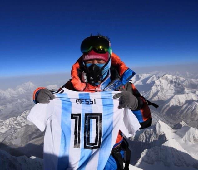 On top of the world! Lionel Messi thanks climber as Argentina star's shirt reaches Mount Everest summit