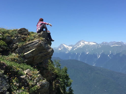 Hiking in the Clouds at Bzerpi Cornice