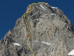 Image of Via RoMa ED 1345m 6a A2 east face, Grandes Jorasses (4 208 m / 13 806 ft)